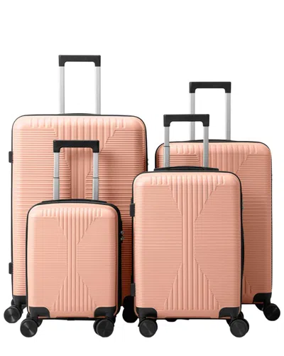 Inq Products 4pc Trolley Suitcase Set With Non-tsa Customs Lock In Pink