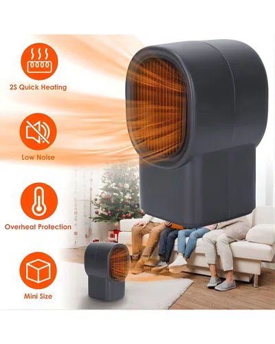 Inq Products 500w Electric Space Heater & Mini Desktop Fan In Gray