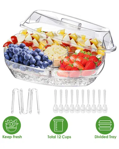 Inq Products Chilled Party Serving Tray In Transparent