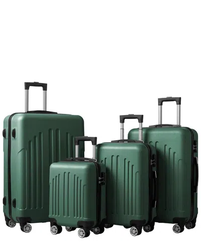 Inq Products Fch Curved Vertical Stripe 4pc Trolley Case Set In Green