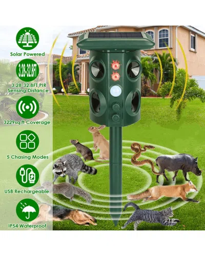 Inq Products Solar Ultrasonic Animal Repeller In Green
