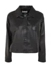 Inès & Maréchal Cropped Leather Jacket In Black
