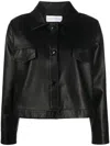Inès & Maréchal Cropped Leather Jacket In Black