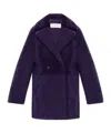 Inès & Maréchal Shearling Double-breasted Coat In Black