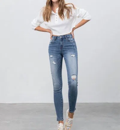 Insane Gene Everyday Mid Rise Ankle Skinny Jean In Medium Wash In Blue