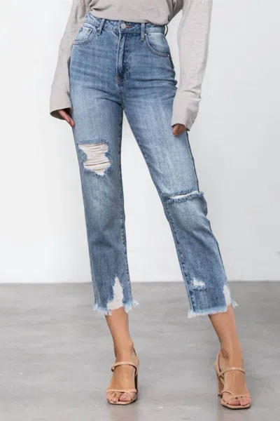 Insane Gene Invisible Legacy Cropped Straight Jean In Medium Wash In Multi
