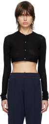 Inscrire Black Crewneck Cardigan In Black