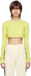 Inscrire Green Crewneck Cardigan In Limeade