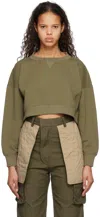 Inscrire Khaki Cutout Sweatshirt In Khaki