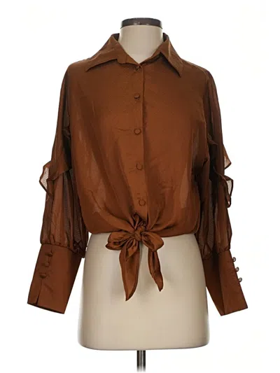 Pre-owned Insight 3/4 Sleeve Blouse In Brown