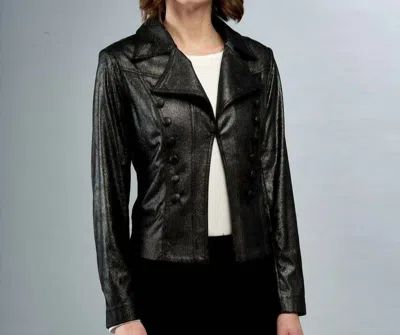 Insight Button Trimmed Jacket In Liquid Sparkle Black In Multi