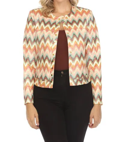 Insight Chevron Vegan Leather Jacket In Multicolor