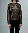 Insight Faux Vegan Shacket In Brown In Brown