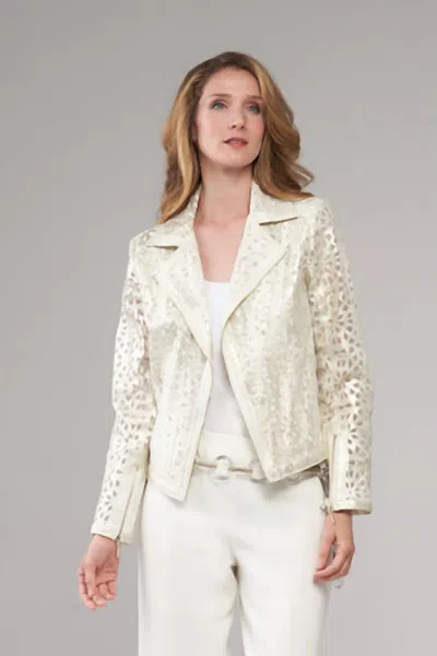 Insight Laser Cut Jacket In Gold In White
