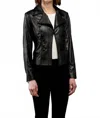 Insight Liquid Sparkle Metallic Vegan Jacket In Black In Black