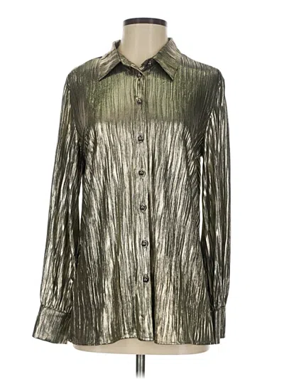 Pre-owned Insight Long Sleeve Blouse In Silver