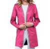 Insight Long Vegan Leather Jacket In Magenta In Pink