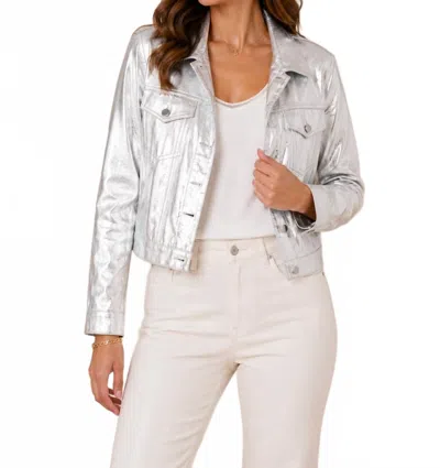Insight Metallic Denim-inspired Jacket In Liquid Blue In Multi