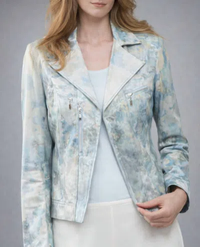 Insight Metallic Jacket In Blue Mist In Animal Print