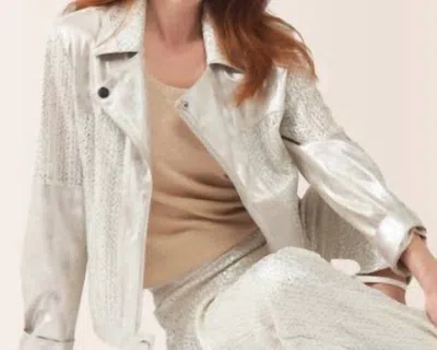 Insight Metallic Knit Jacket In Silver