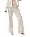 Insight Metallic Knit Wide Leg Pants In Silver In White