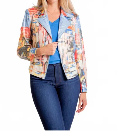 Insight Moto Leather Jacket In City Life Metallic In Multi