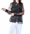 Insight Sheer Organza Solid Blouse In Black In Black