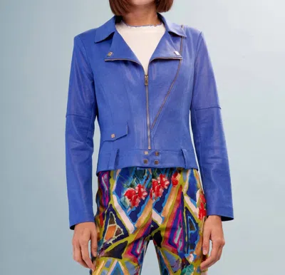 Insight Solid Leather Vegan Jacket In Imperial Blue