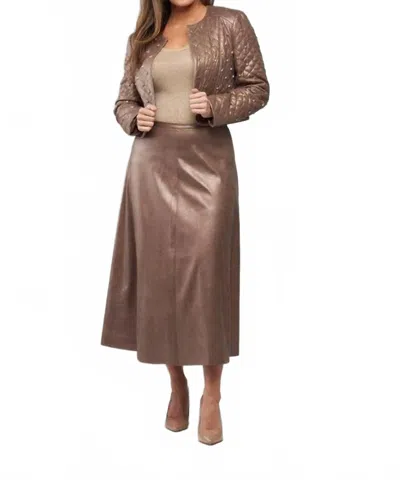 Insight Vegan Leather Crop Jacket In Bronze In Brown