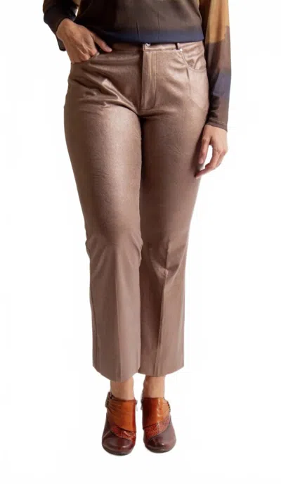 Insight Vegan Leather Pant In Bronze In Brown