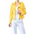 Insight Vegan Leather Zip Up Jacket In Sun In Yellow