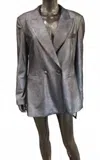 Insight Women's Metallic Vegan Blazer Jacket In Grey In Gray