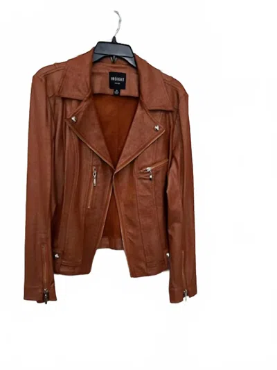 Insight Women's Motorcycle Jacket In Copper In Pink