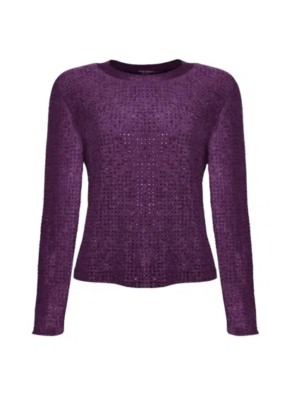 Insight Women's Solid Metallic Studs Top In Purple