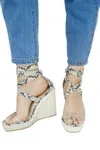 INSIGNIA KAYLA LACE UP WEDGE IN SNAKE PRINT