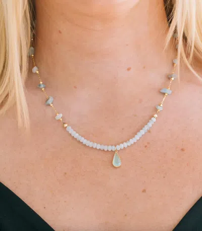 Inspire Designs New Dawn Necklace In Blue In Metallic