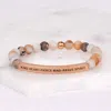 Inspire Me Bracelets Kind Heart - Fierce Mind - Brave Spirit Bracelet In Bamboo Agate