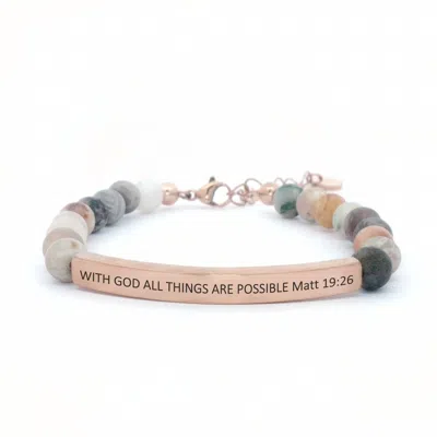 Inspire Me Bracelets Women's With God All Things Are Possible Bracelet In Bamboo In Multi