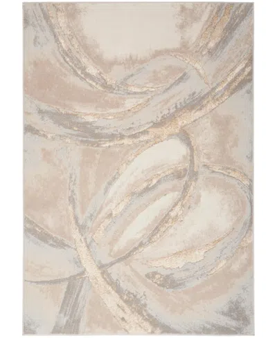 Inspire Me! Home Decor Brushstrokes Bsk01 5'3"x7'3" Area Rug In Beige,gray