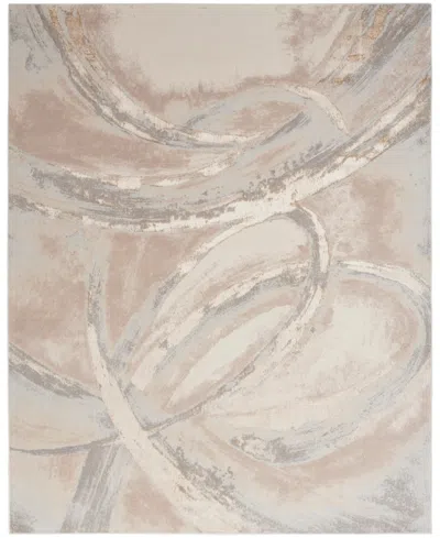 Inspire Me! Home Decor Brushstrokes Bsk01 7'10"x9'10" Area Rug In Beige,gray