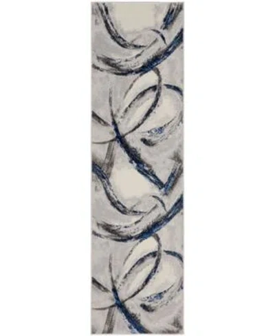 Inspire Me! Home Decor Inspire Me Home Decor Brushstrokes Bsk02 Rug Collection In Gray,navy