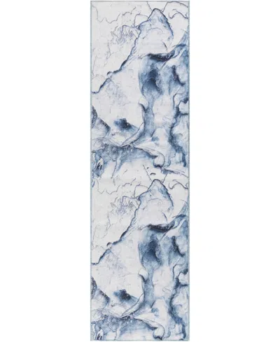 Inspire Me! Home Decor Daydream Washable Ddr01 2'2"x7'6" Runner Area Rug In Ivory,blue