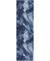 Inspire Me! Home Decor Daydream Washable Ddr02 2'2"x7'6" Runner Area Rug In Navy,blue