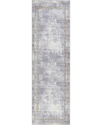 Inspire Me! Home Decor Daydream Washable Ddr03 2'2"x7'6" Runner Area Rug In Silver