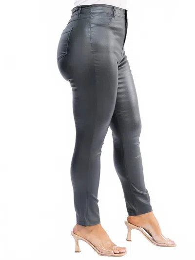 Inspired Fashion Women's Skinny Pleather Pants - Curvy In Black