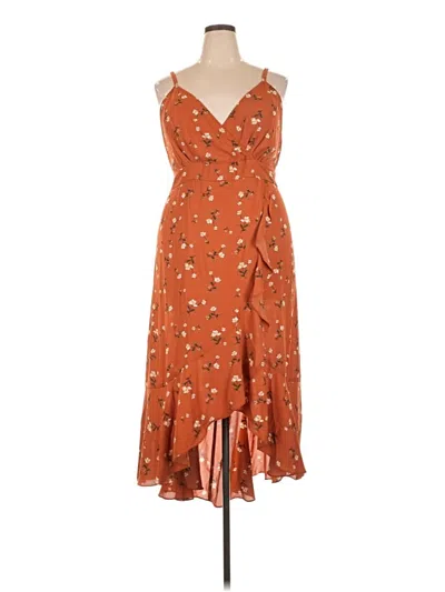 Pre-owned Inspired Hearts Casual Dress In Orange