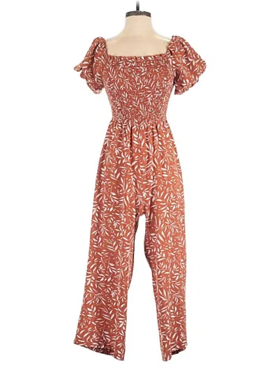 Pre-owned Inspired Hearts Jumpsuit In Orange