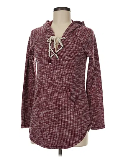 Pre-owned Inspired Hearts Pullover Sweater In Burgundy