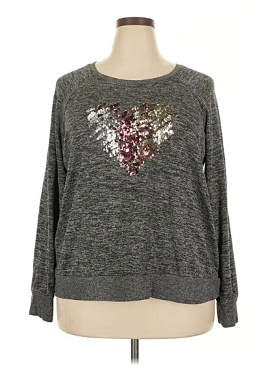 Pre-owned Inspired Hearts Pullover Sweater In Gray