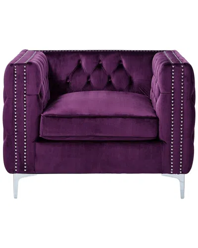 Inspired Home Alison Club Chair In Purple